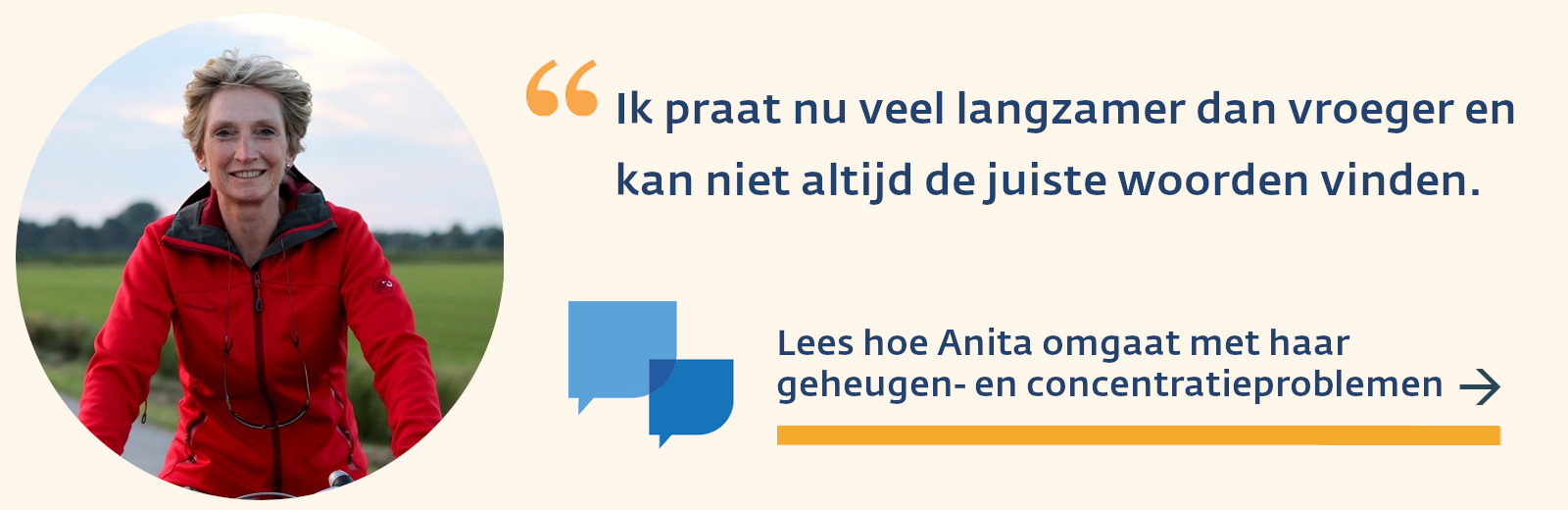 Lees hoe Anita omgaat met cognitieve problemen