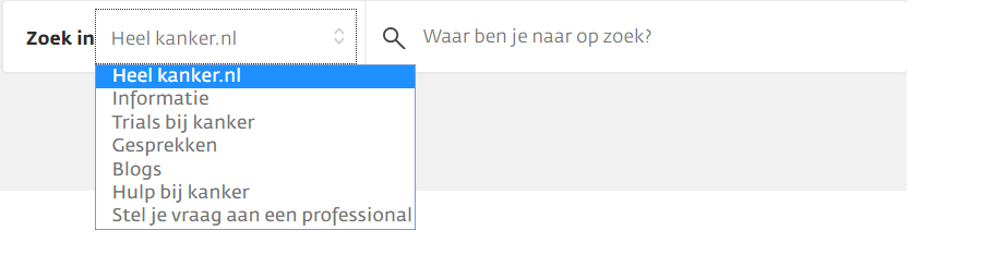 Filters op kanker.nl