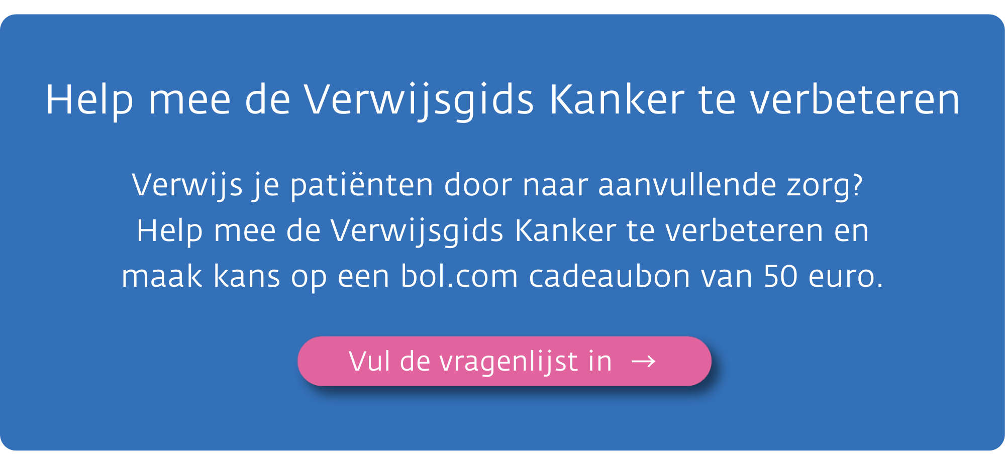 Banner vragenlijst verwijsgids kanker