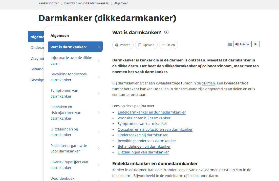 voorbeeldzorgpad: darmkanker