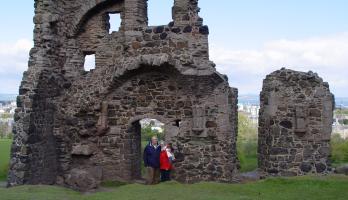 Dit was de enige foto samen bij St Anthonys chapel in Edinburg