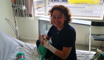 Eerste chemo een maand na de diagnose.