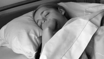 In het ziekenhuis tijdens eerste chemo