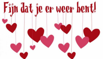 Fijn dat je er weer bent