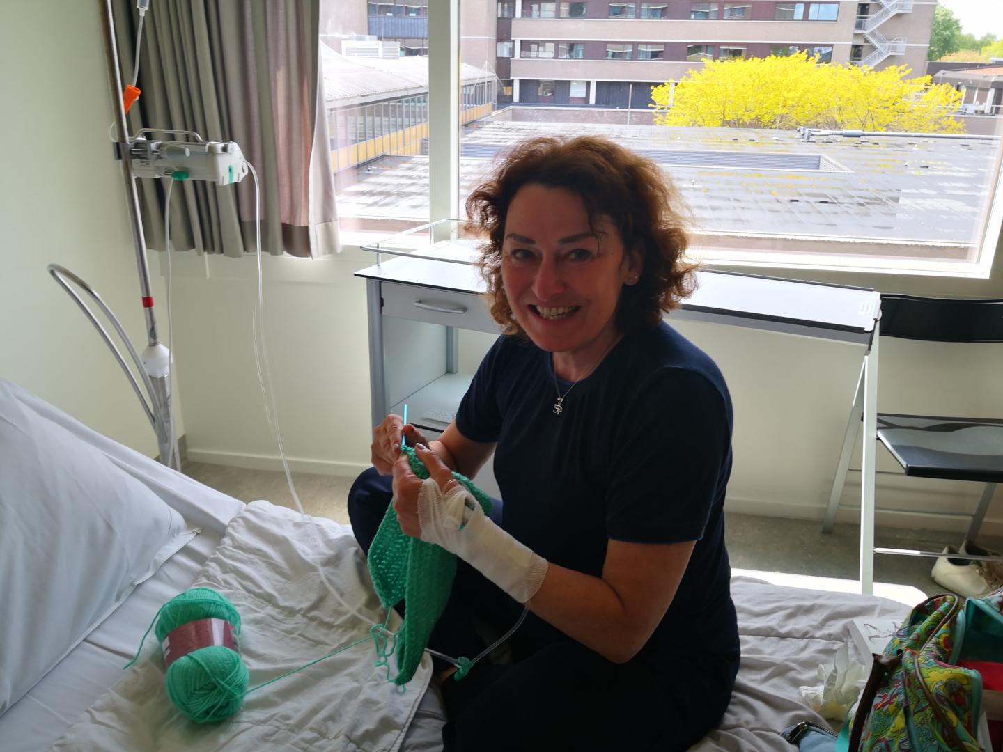 Eerste chemo een maand na de diagnose.