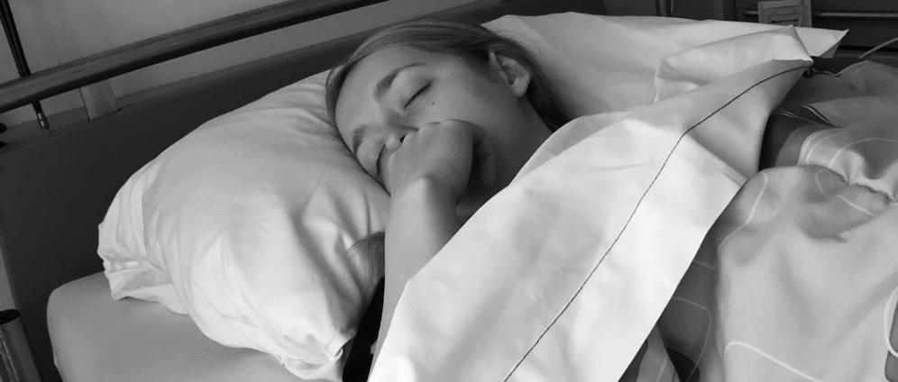 In het ziekenhuis tijdens eerste chemo