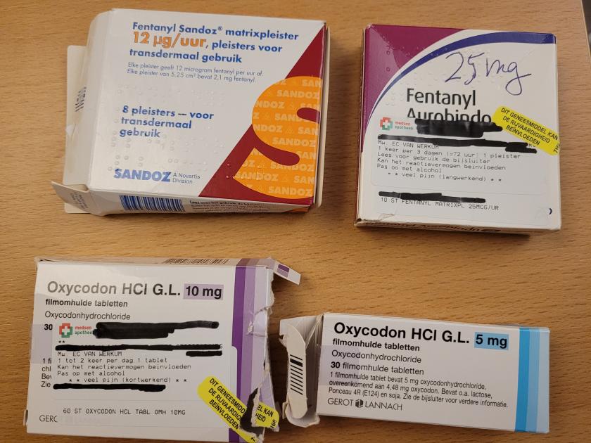 foto van oxycodon en fentanyl