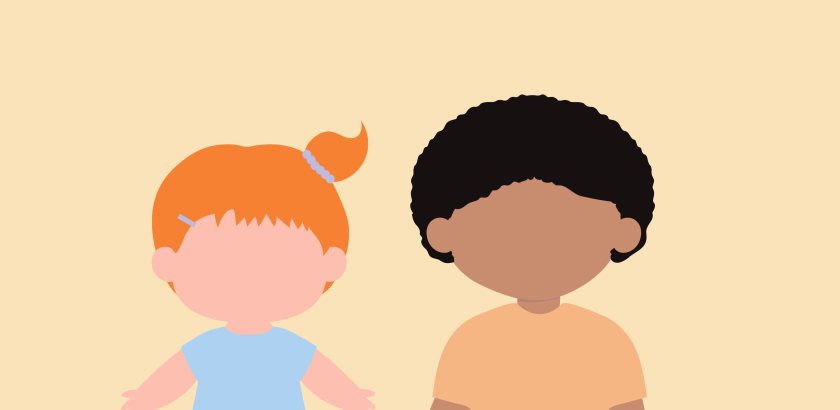 twee kindjes, een peuter en een kleuter